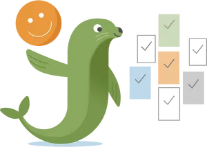 Happy Seal Checklist Completion PNG