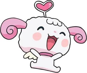 Happy Sheep Cartoon Character PNG image