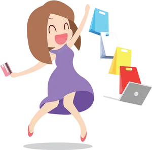 Happy Shopper Cartoon Joy