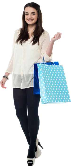Happy Shopper Fashion Model PNG image