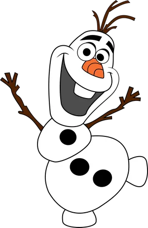 Happy Snowman Cartoon Character