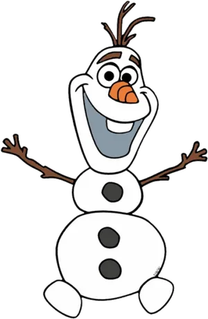 Happy Snowman Cartoon Character