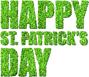 Happy St Patricks Day Clover Text PNG image