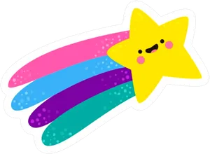 Happy Star Rainbow Sticker PNG image