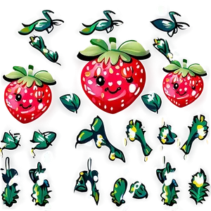 Happy Strawberry Cute PNG 12
