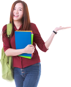 Happy Student Presenting Something.png PNG image