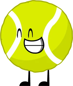 Happy Tennis Ball Character PNG image