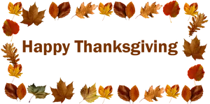 Happy Thanksgiving Autumn Leaves Frame PNG image