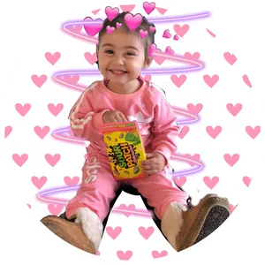 Happy Toddler With Snack PNG image