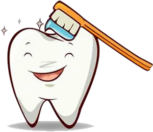 Happy Tooth Brushing Cartoon PNG image