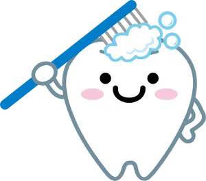 Happy Tooth Brushing Cartoon PNG image