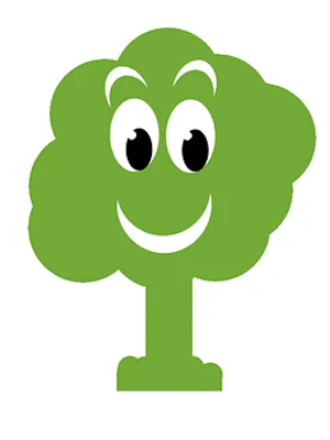 Happy Tree Cartoon Graphic