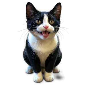 Happy Tuxedo Cat Png 06262024 PNG image