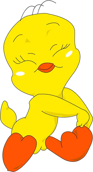 Happy Tweety Bird Illustration PNG
