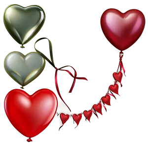 Happy Valentine's Day Heart Balloon Bunch PNG 52 PNG