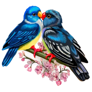 Happy Valentine's Day Love Birds Png 06202024 PNG image