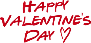 Happy Valentines Day Handwritten Message PNG image