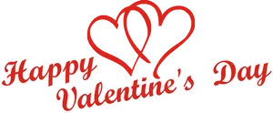 Happy Valentines Day Red Hearts Graphic