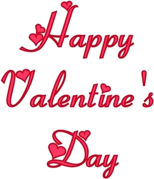 Happy Valentines Day Red Script Text PNG