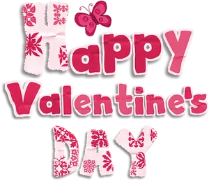 Happy Valentines Day Text Butterfly
