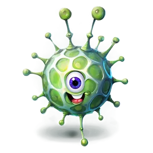 Happy Virus Cartoon PNG 06282024