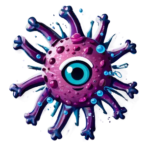 Happy Virus Cartoon PNG Ehd