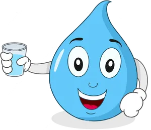 Happy Water Drop Cartoon Character PNG image