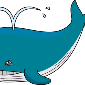 Happy Whale Cartoon Clipart PNG image