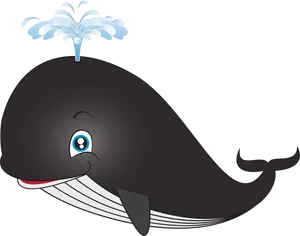 Happy Whale Cartoon Clipart PNG image