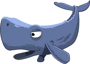 Happy Whale Cartoon Illustration PNG image
