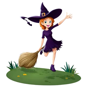 Happy Witch Cartoon PNG Xvg