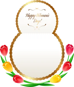 Happy Womens Day Floral Greeting Card PNG image