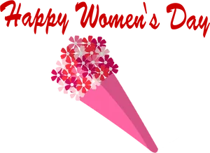 Happy Womens Day Floral Greeting PNG image