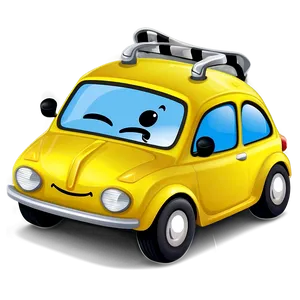 Happy Yellow Car Cartoon PNG Osm PNG