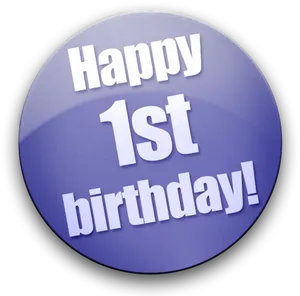 Happy1st Birthday Badge PNG image