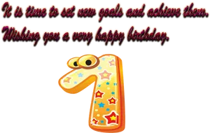 Happy1st Birthday Greetingand Number One PNG