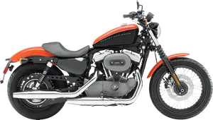 Harley Davidson Orange Black Motorcycle