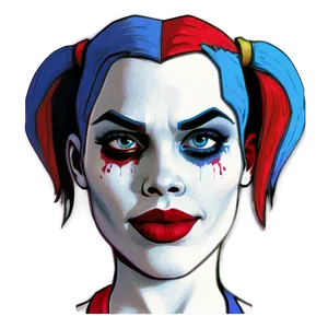 Harley Quinn Cartoon Style PNG 8