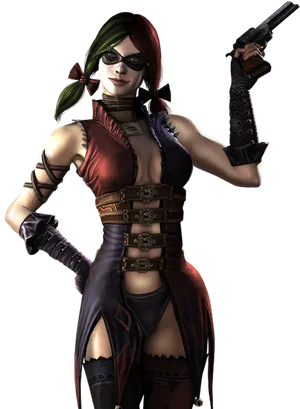 Harley Quinn Classic Costume Pose PNG image