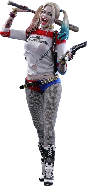Harley Quinn Classic Costume Pose PNG image