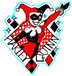Harley Quinn Classic Pose Sticker PNG image