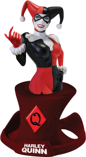 Harley Quinn Figurine Emerging From Hat PNG image