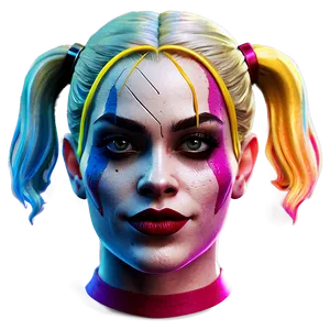 Harley Quinn Neon Art Style Png 60 PNG image