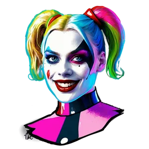 Harley Quinn Psychedelic Art Png 05212024 PNG image