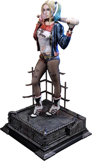 Harley Quinn Statue Blowing Bubblegum PNG image