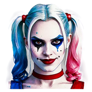 Harley Quinn Watercolor Art Style PNG Trk PNG