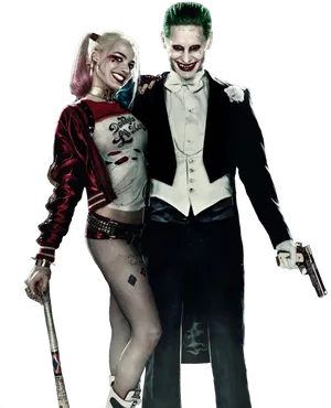 Harley Quinnand Joker Cosplay PNG