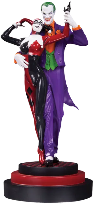 Harley Quinnand Joker Statue PNG image