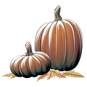 Harvest Pumpkin Outline Scene PNG Uep PNG
