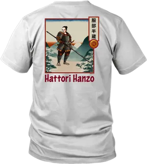 Hattori Hanzo Samurai T Shirt Design PNG image